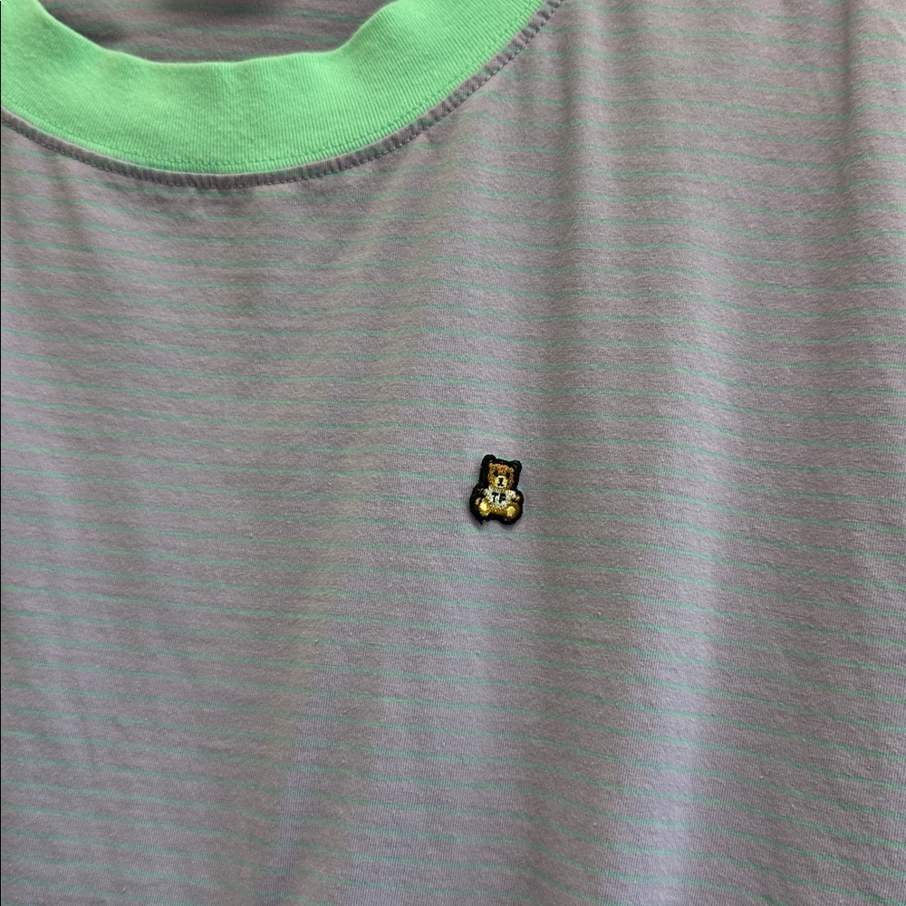 Teddy Fresh purple and green cap sleeve boxy crop top - Picture 3 of 6